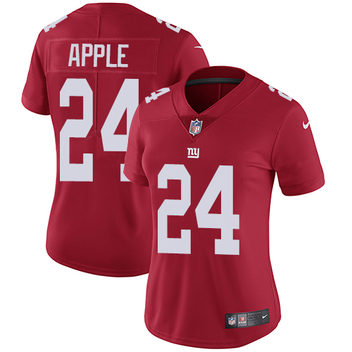 Nike Giants #24 Eli Apple Red Alternate Women's Stitched NFL Vapor Untouchable Limited Jersey - Click Image to Close